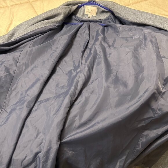 A New Day Women's Gray Belted Longline Wrap Collar Lined Coat Size Medium - Picture 7 of 12